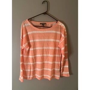 Lauren Ralph Lauren linen striped boat neck top women’s size M